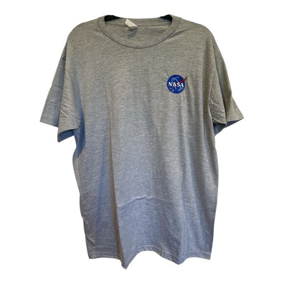 NASA Embroidered Patch Short Sleeve Gray T-Shirt NEW Large - Picture 1 of 4